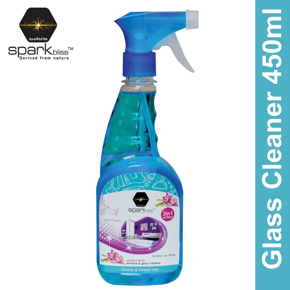 Spark Bliss Liquid Glass Cleaner 450ml - Blue